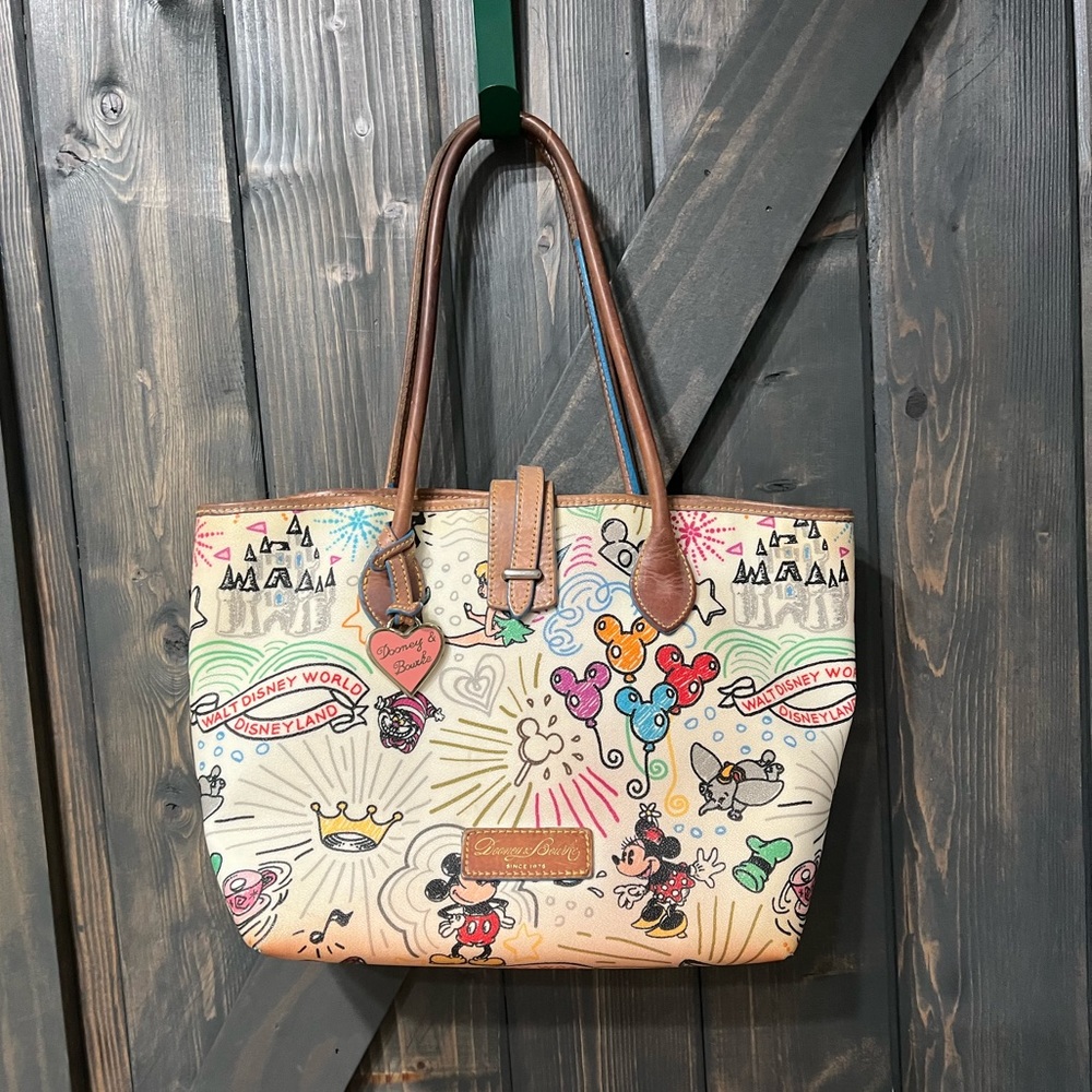 Disney Dooney and Bourke Sketch Handbag Purse Mickey Minnie Original 1st Design